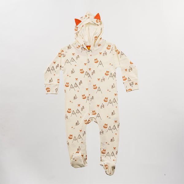 Sleepy Little Fox Hooded Sleepsuit