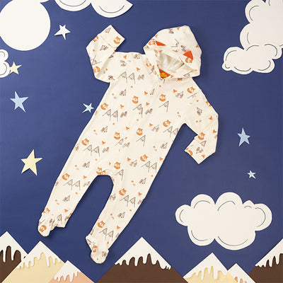 Sleepy Little Fox Hooded Sleepsuit