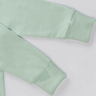 Mint green Solid hooded Sleepsuit