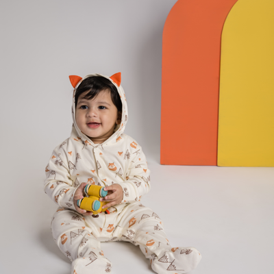 Sleepy Little Fox Hooded Sleepsuit